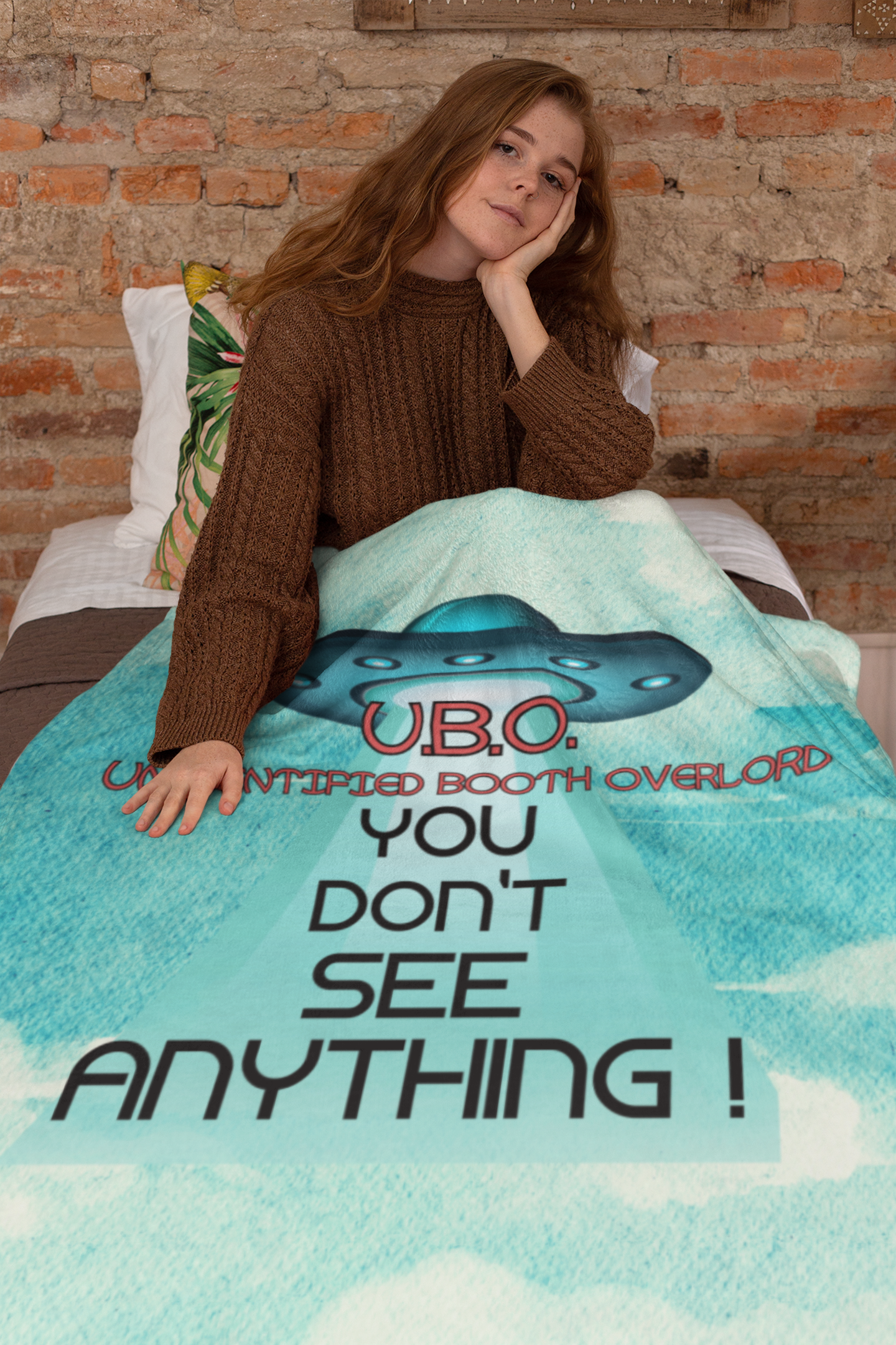 U.B.O. Unidentified Booth Overlord Style Throw Blanket