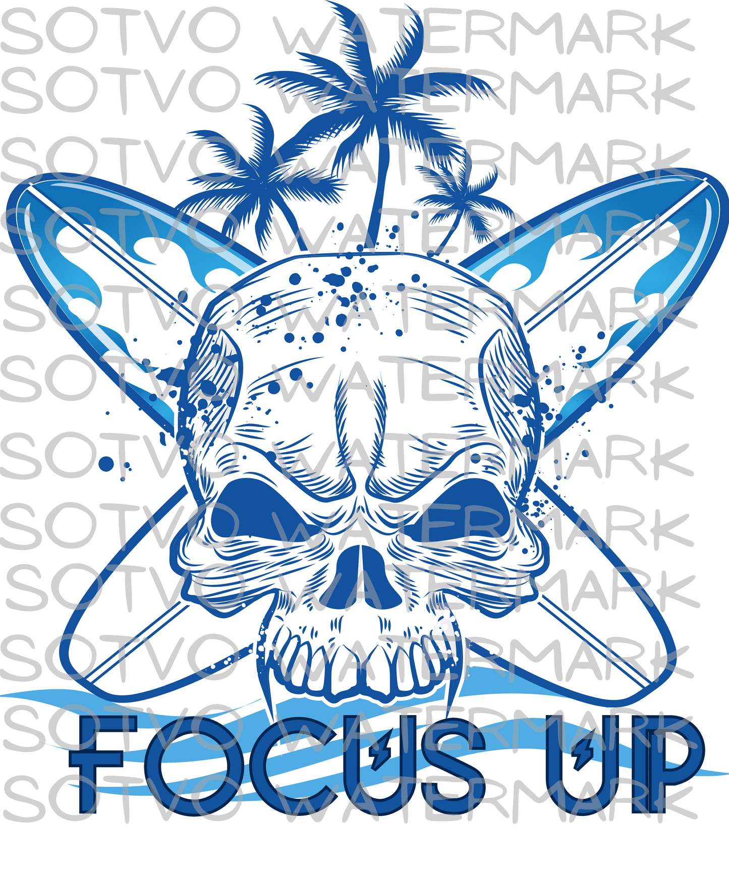 Focus Up Motivational: Surf Urban Style Unisex Oversized Faded T-Shirt
