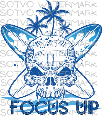 Focus Up Motivational: Surf Urban Style Unisex Oversized Faded T-Shirt