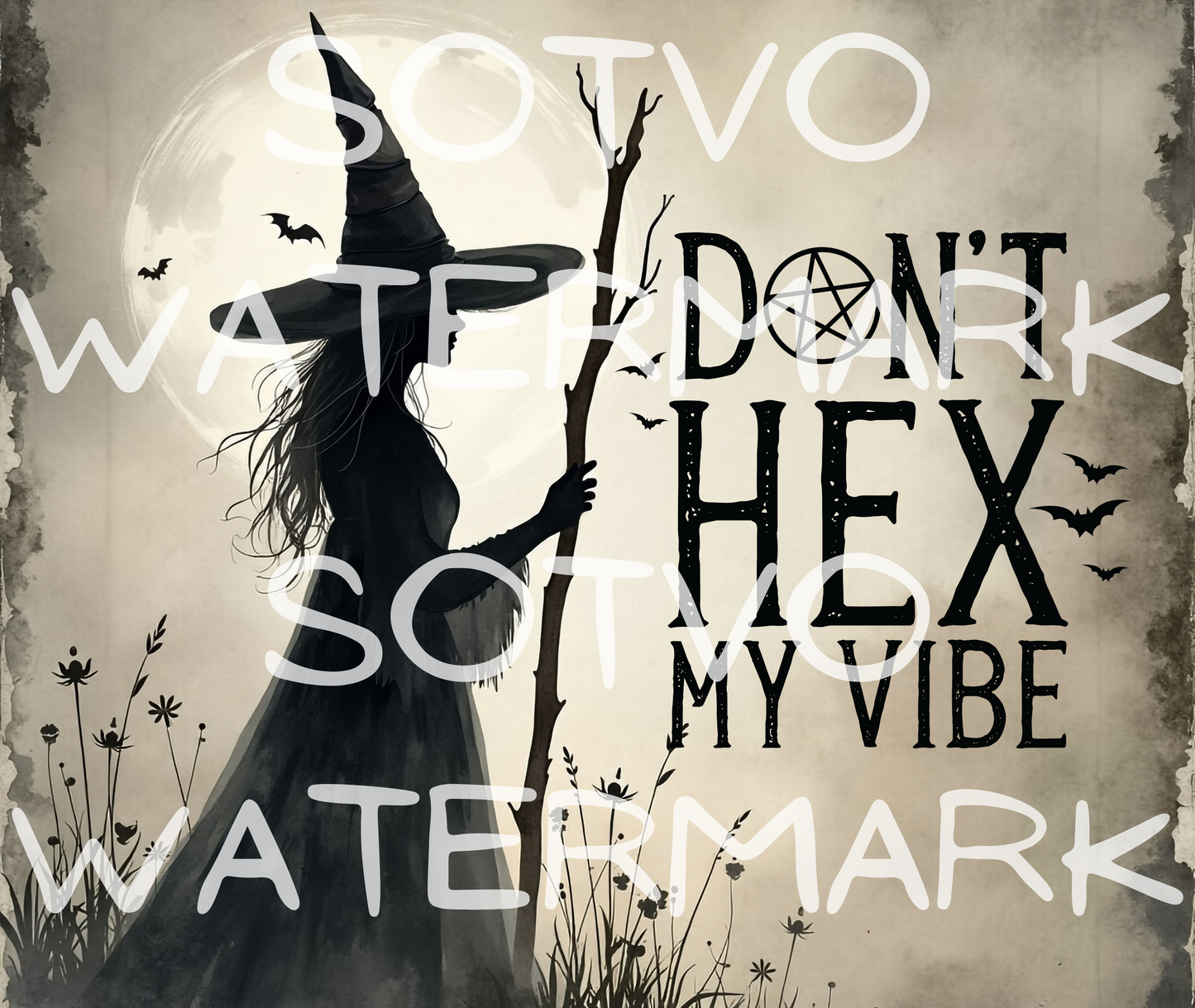 Halloween Witches Don't Hex My Vibe: Reusable Stainless Steel Water Tumbler w/Straw
