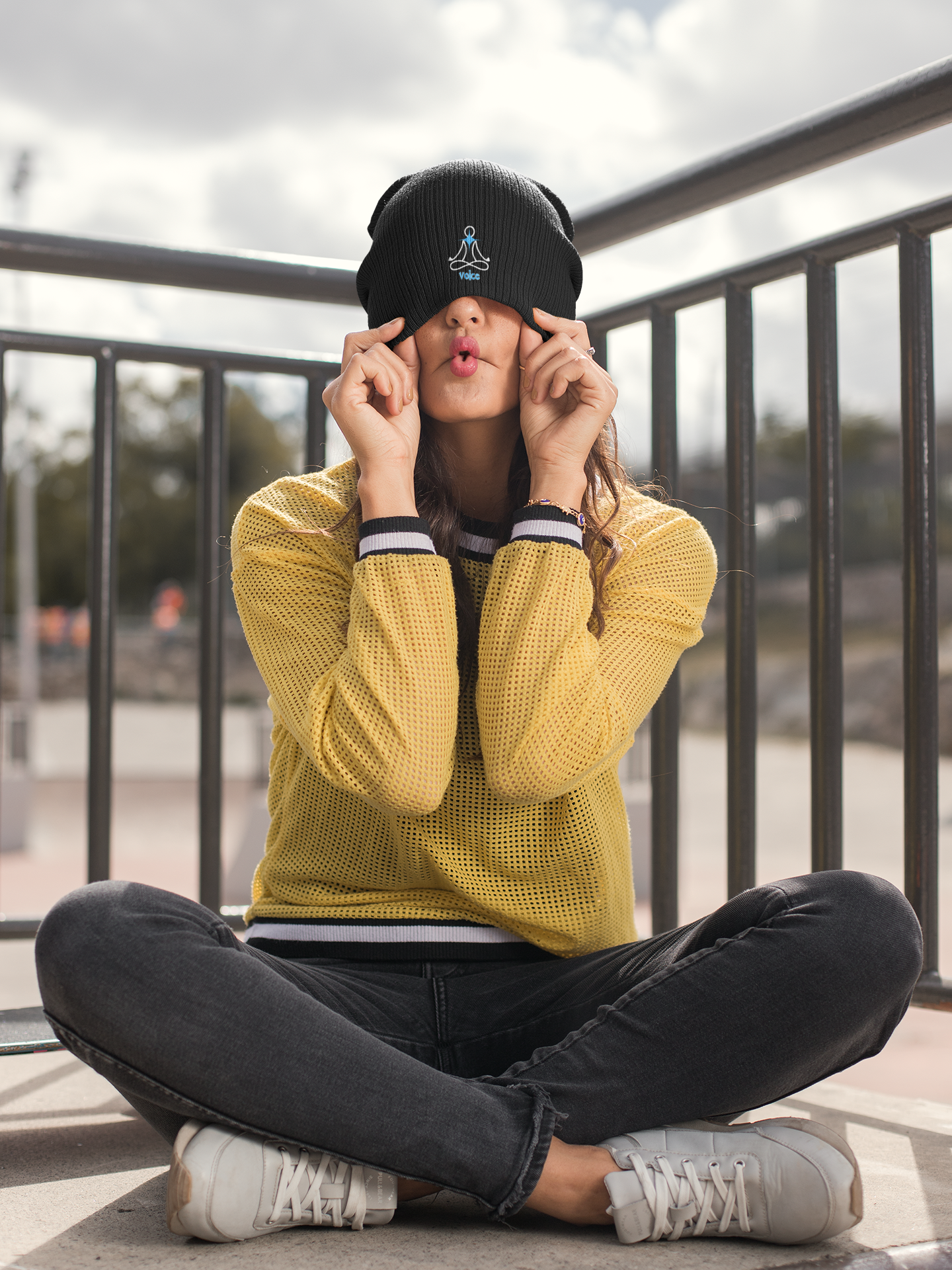 Motivational Yoga 5th Throat &quot;Voice&quot; Chakra: Classic Stylish Cuffed Beanie