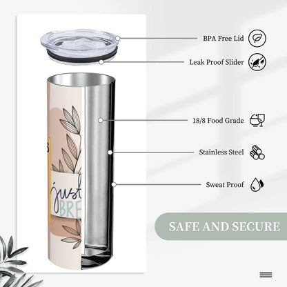 20oz Straight Stainless Steel Tumbler with Straw（Made in USA)