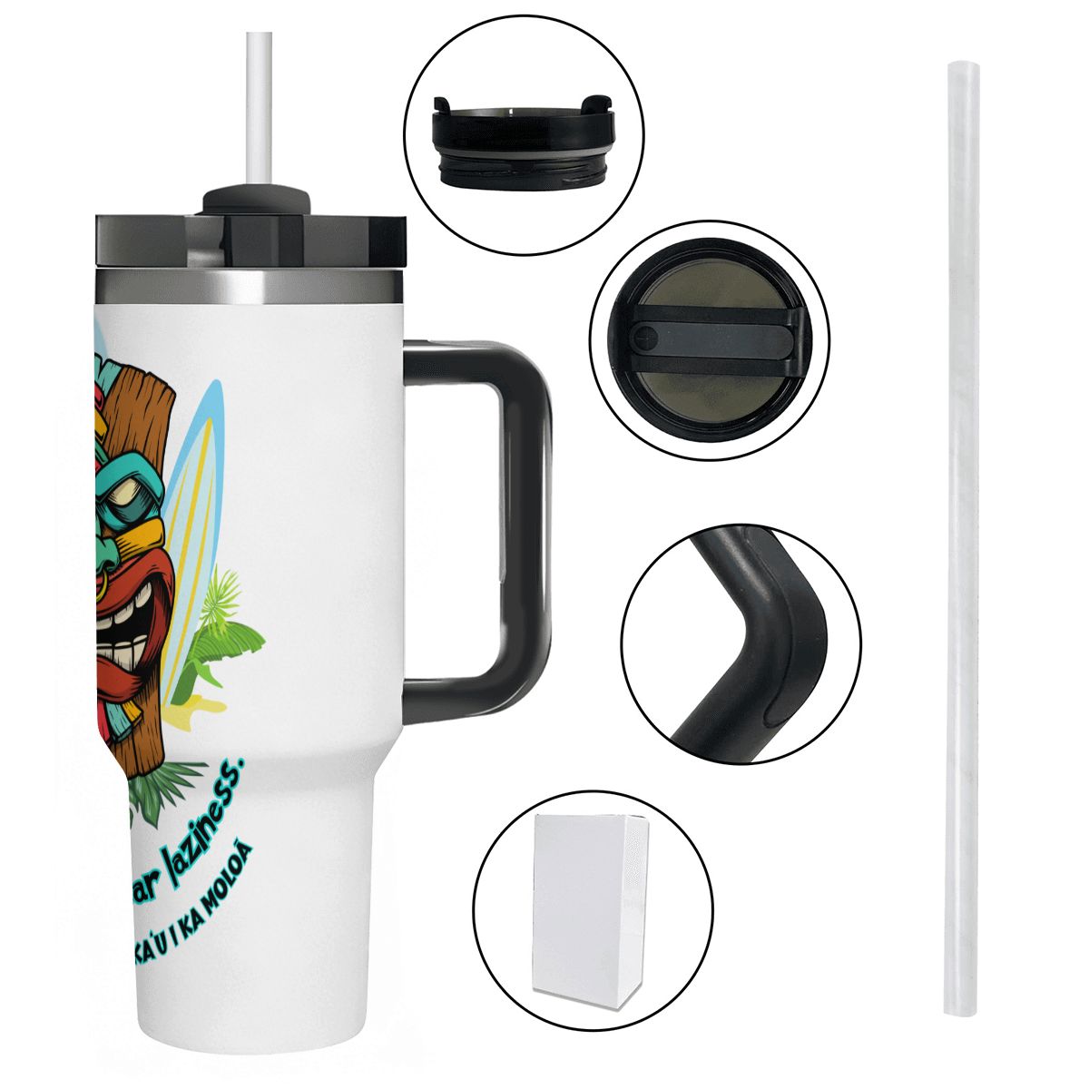 40oz Tumbler with Handle and Straw (Made in USA)