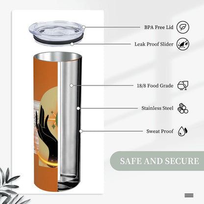 20oz Straight Stainless Steel Tumbler with Straw（Made in USA)
