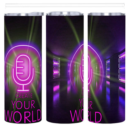 20oz Straight Stainless Steel Tumbler with Straw