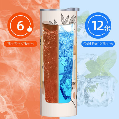 20oz Straight Stainless Steel Tumbler with Straw（Made in USA)