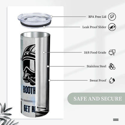 20oz Straight Stainless Steel Tumbler with Straw（Made in USA)