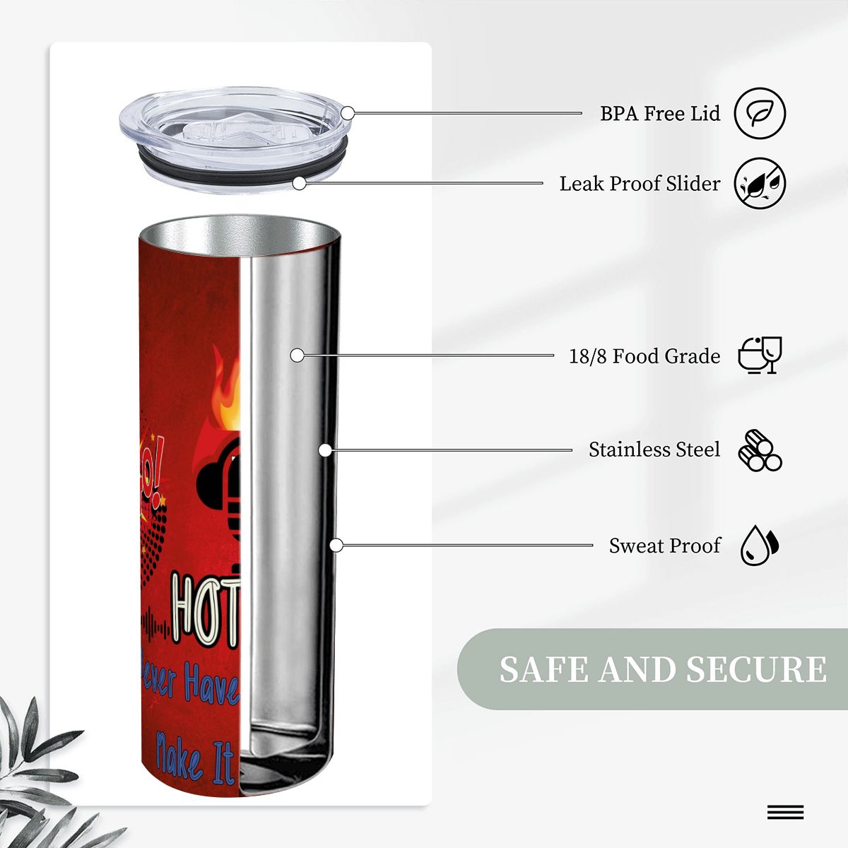 20oz Straight Stainless Steel Tumbler with Straw（Made in USA)