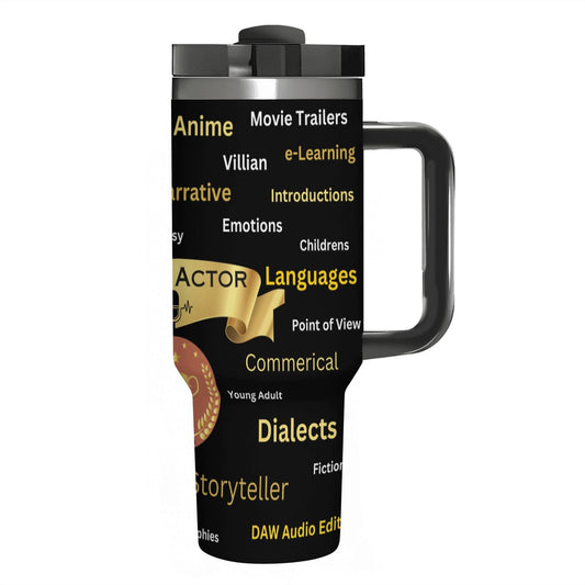 Voice Actor: 40oz Stainless Steel Tumbler with Handle and Straw