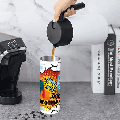 20oz Straight Stainless Steel Tumbler with Straw（Made in USA)