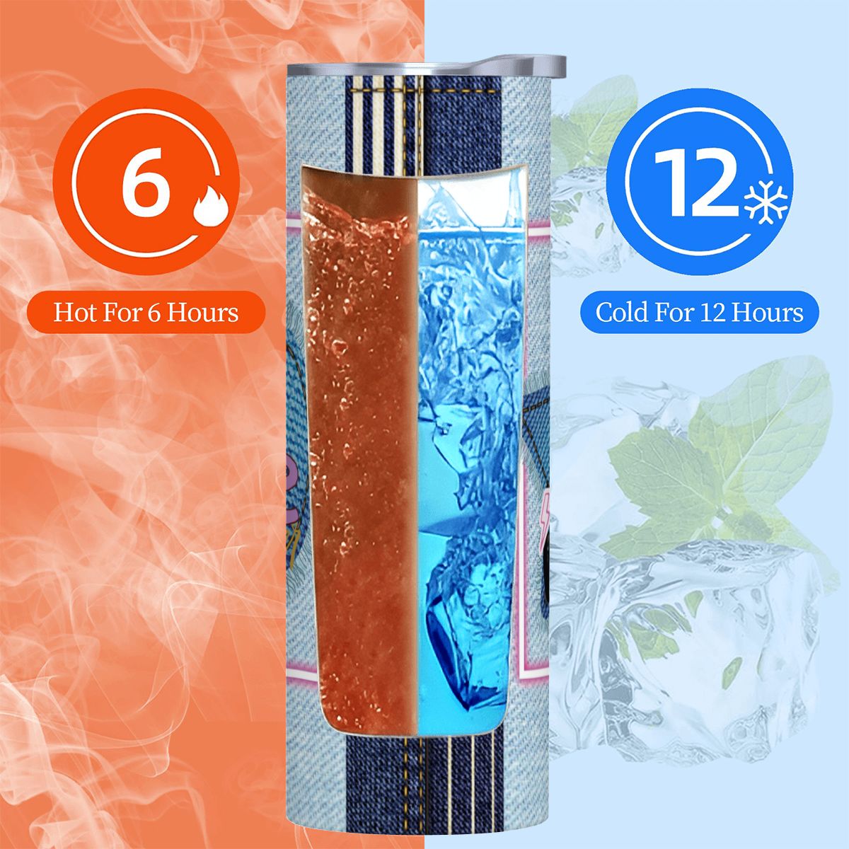 20oz Straight Stainless Steel Tumbler with Straw