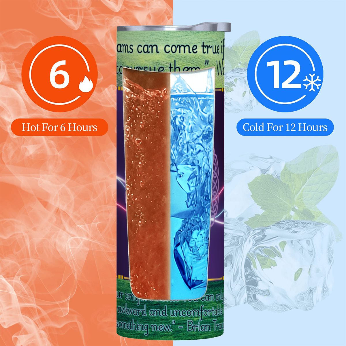 20oz Straight Stainless Steel Tumbler with Straw（Made in USA)