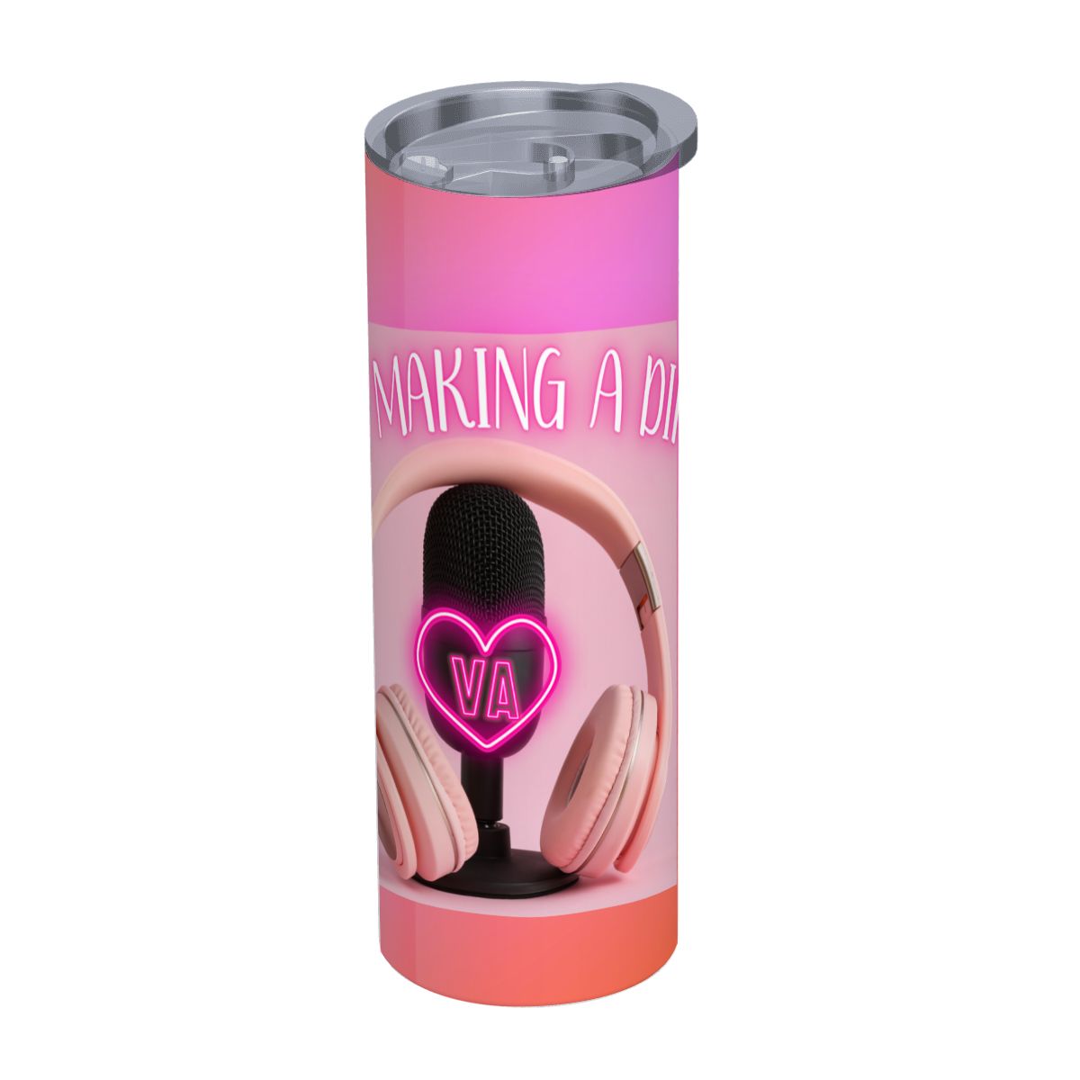 20oz Straight Stainless Steel Tumbler with Straw