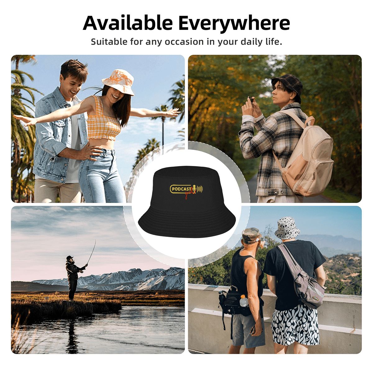 Shout Out to Podcast Girl: Classic Adult Double Layer Bucket Hat