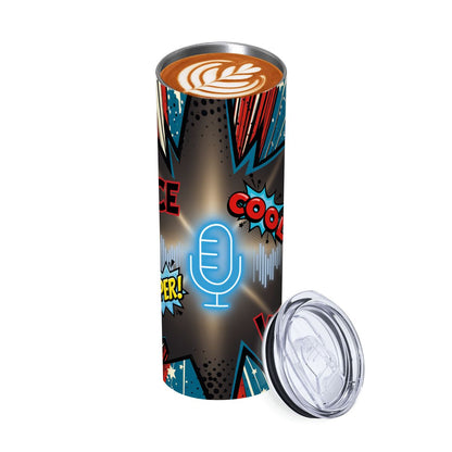 20oz Straight Stainless Steel Tumbler with Straw（Made in USA)