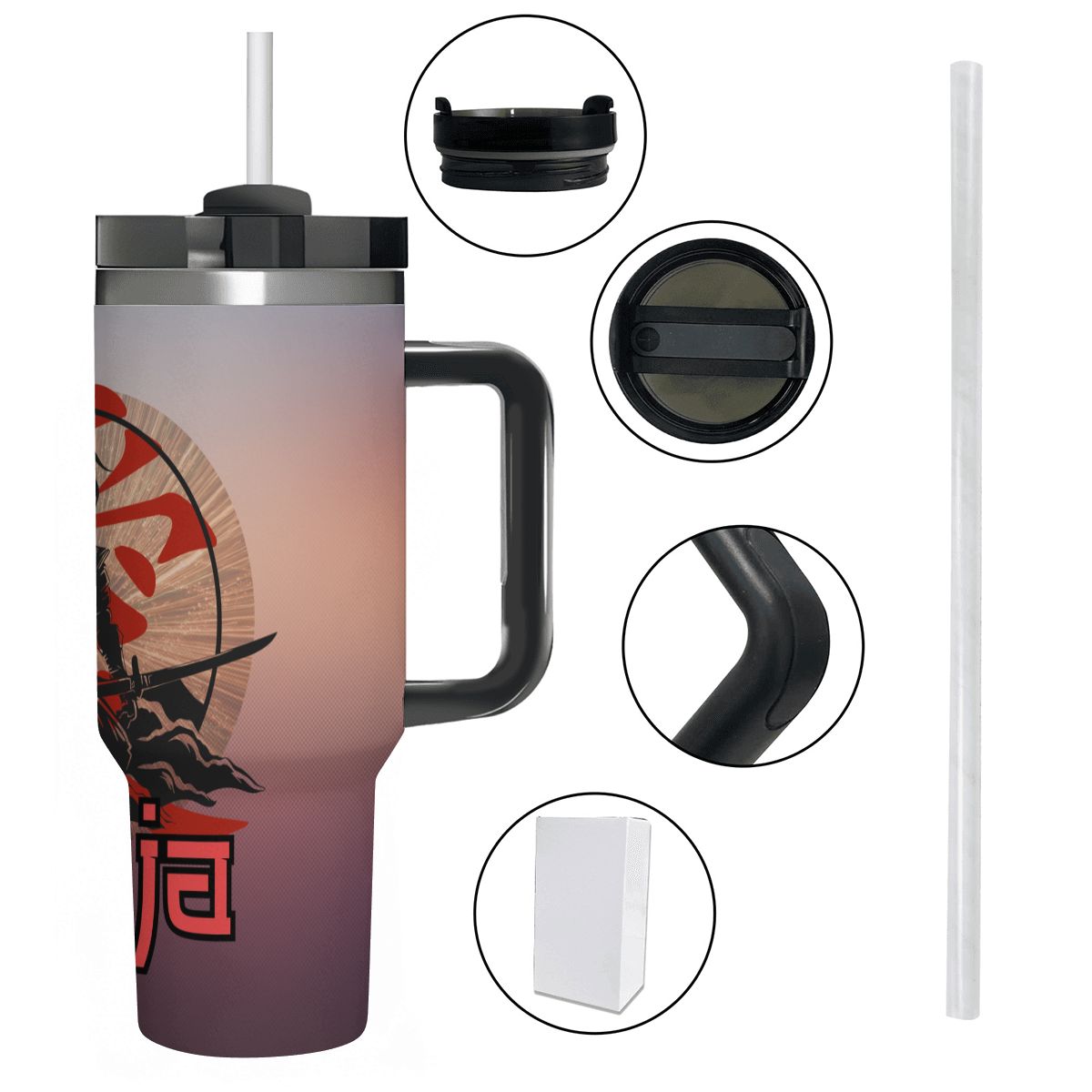 40oz Tumbler with Handle and Straw (Made in USA)