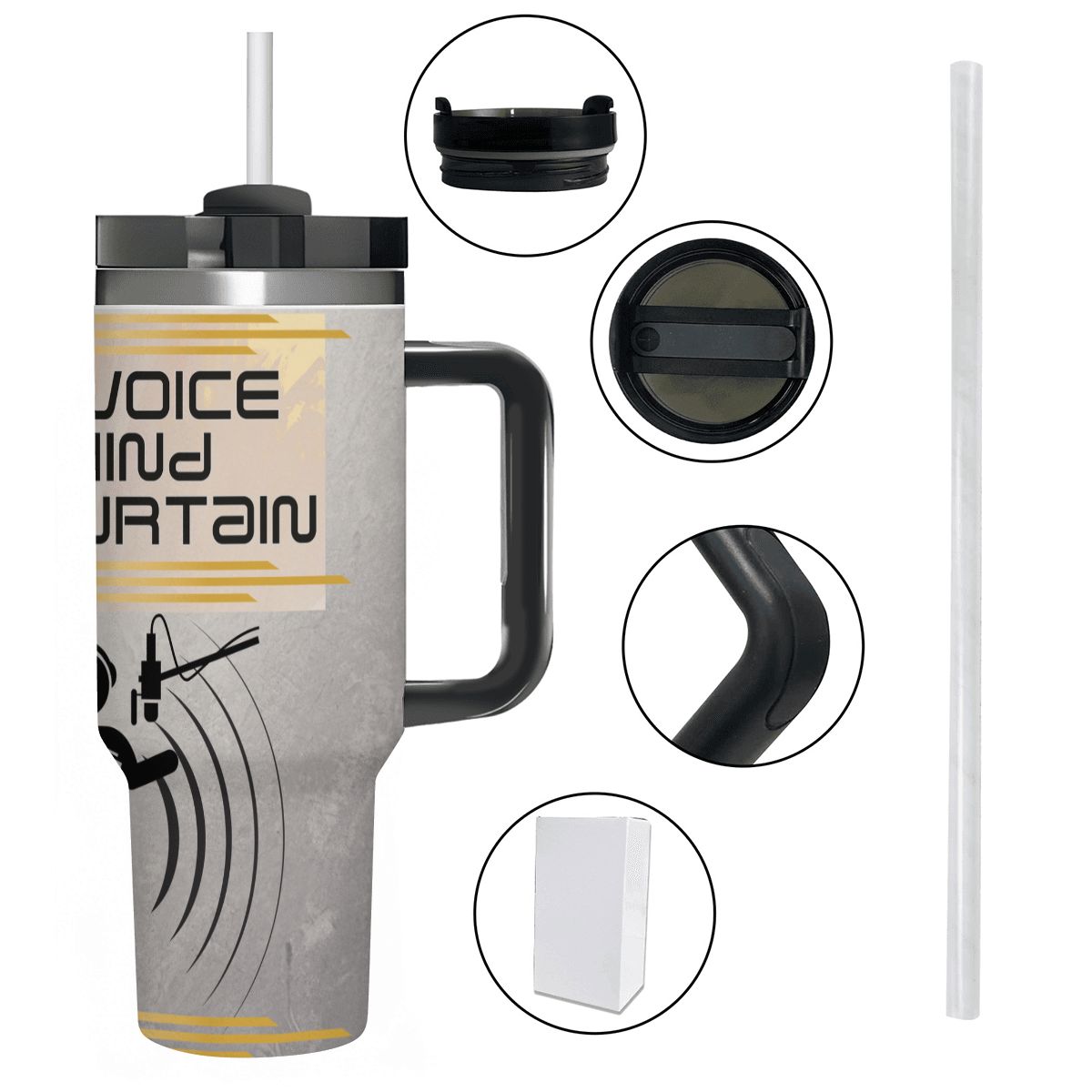 40oz Tumbler with Handle and Straw (Made in USA)