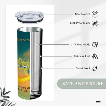 20oz Straight Stainless Steel Tumbler with Straw（Made in USA)