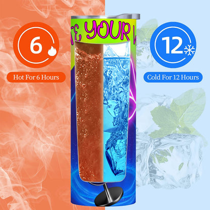 Stay Hydrated In STYLE: 20oz Straight Stainless Steel Tumbler with Straw
