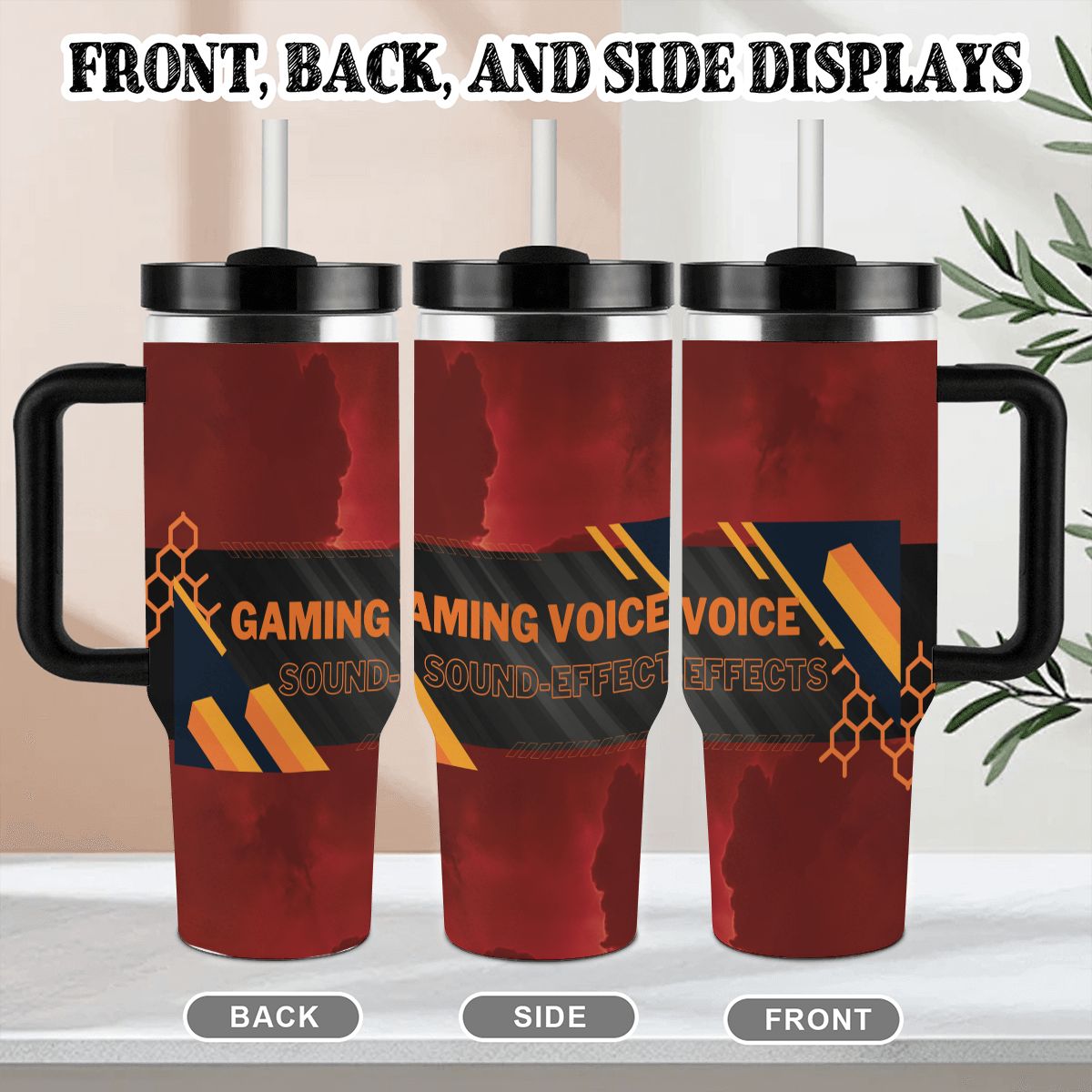 40oz Tumbler with Handle and Straw (Made in USA)