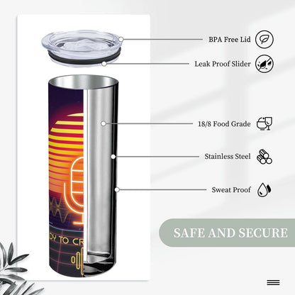 20oz Straight Stainless Steel Tumbler with Straw（Made in USA)