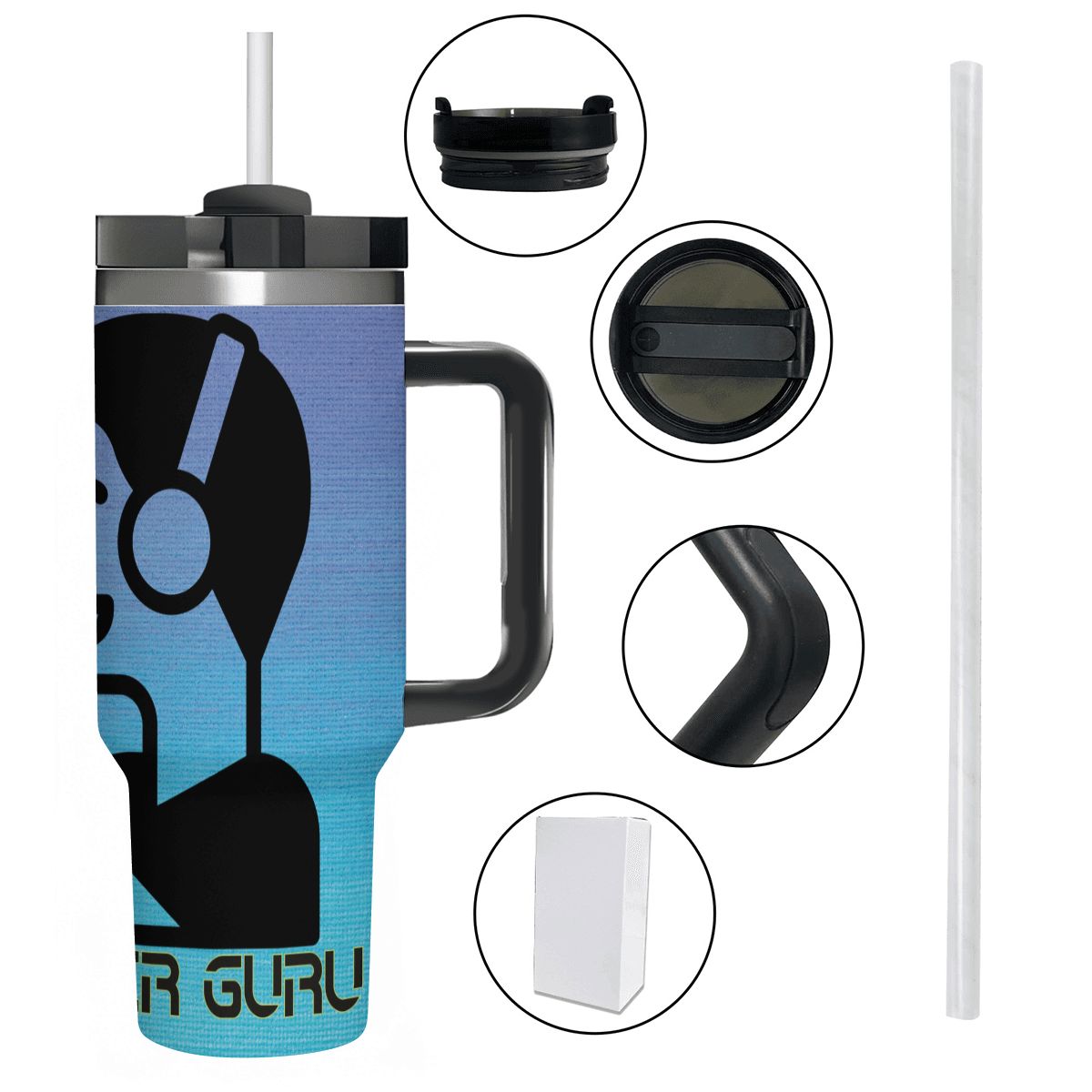40oz Tumbler with Handle and Straw (Made in USA)