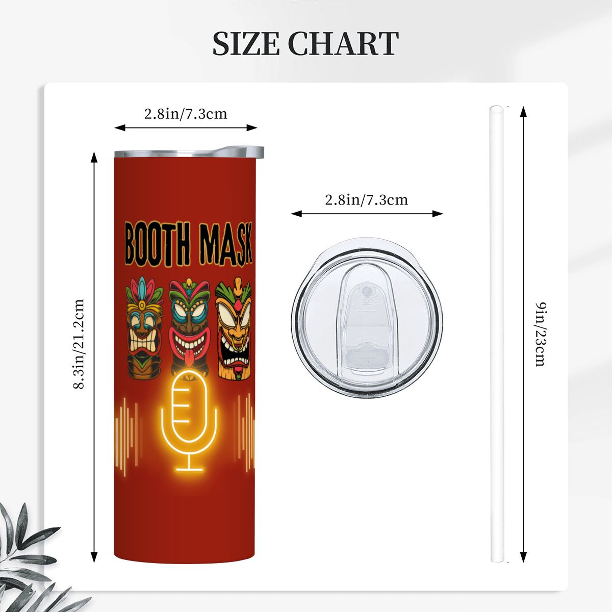 BOOTH MOJO: 20oz Straight Stainless Steel Tumbler with Straw