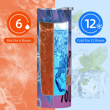 20oz Straight Stainless Steel Tumbler with Straw（Made in USA)