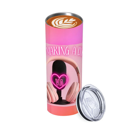20oz Straight Stainless Steel Tumbler with Straw