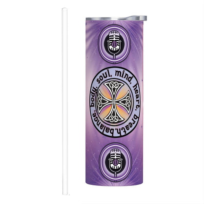 20oz Straight Stainless Steel Tumbler with Straw