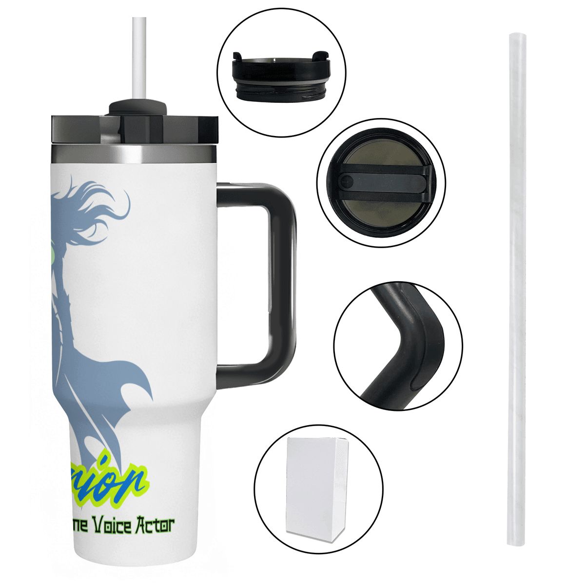 40oz Tumbler with Handle and Straw (Made in USA)