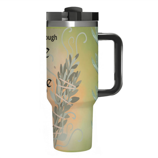Smudge Stick: 40oz Stainless Steel Tumbler with Handle and Straw