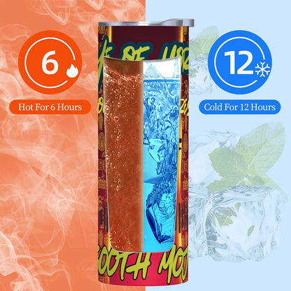 20oz Straight Stainless Steel Tumbler with Straw（Made in USA)