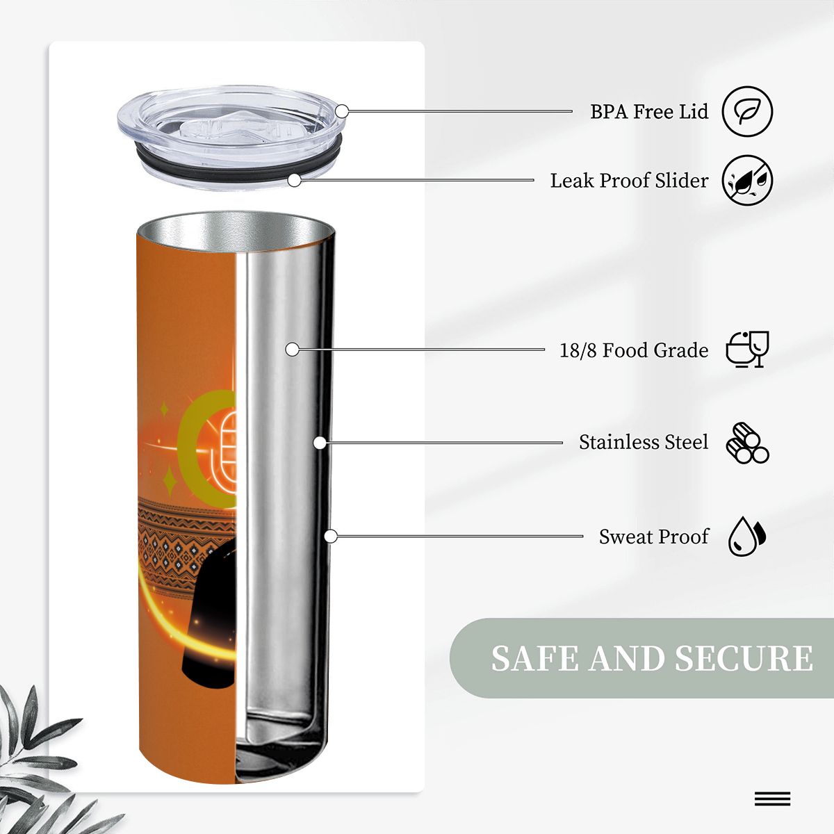 20oz Straight Stainless Steel Tumbler with Straw