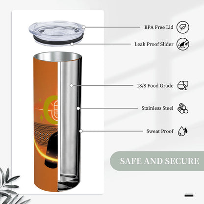 20oz Straight Stainless Steel Tumbler with Straw