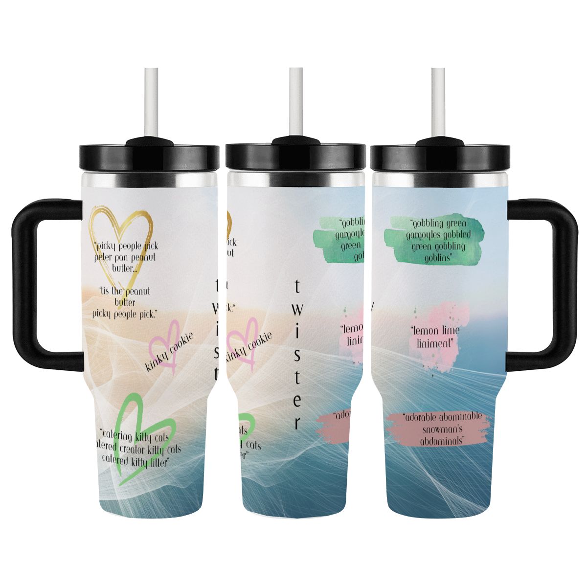 40oz Tumbler with Handle and Straw (Made in USA)