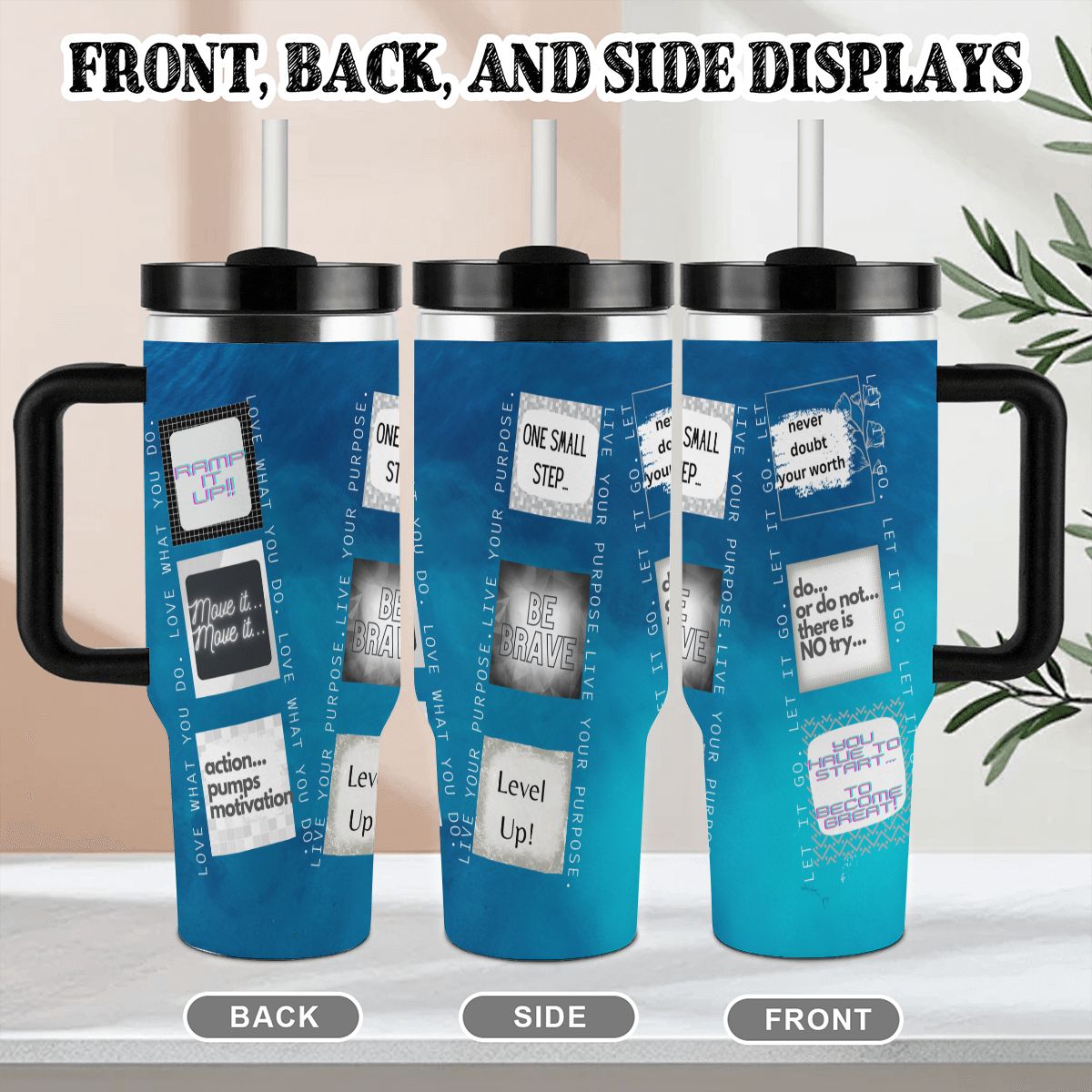 40oz Tumbler with Handle and Straw (Made in USA)