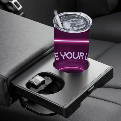 20oz Straight Stainless Steel Tumbler with Straw（Made in USA)