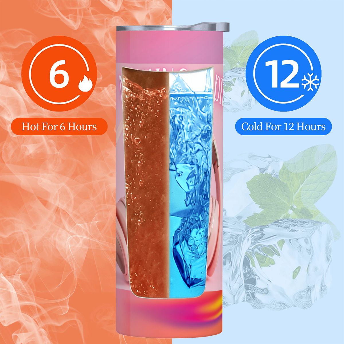 20oz Straight Stainless Steel Tumbler with Straw（Made in USA)