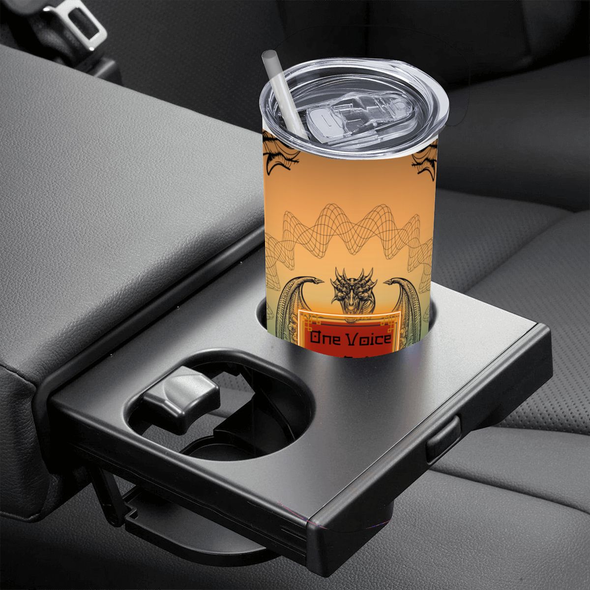20oz Straight Stainless Steel Tumbler with Straw（Made in USA)