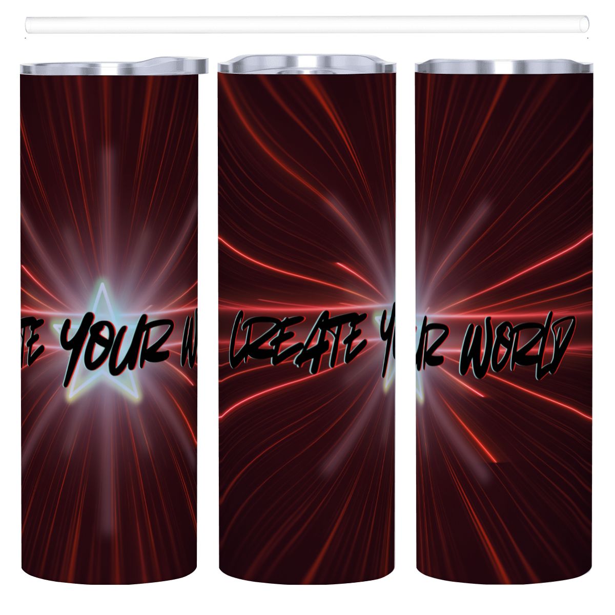 20oz Straight Stainless Steel Tumbler with Straw（Made in USA)