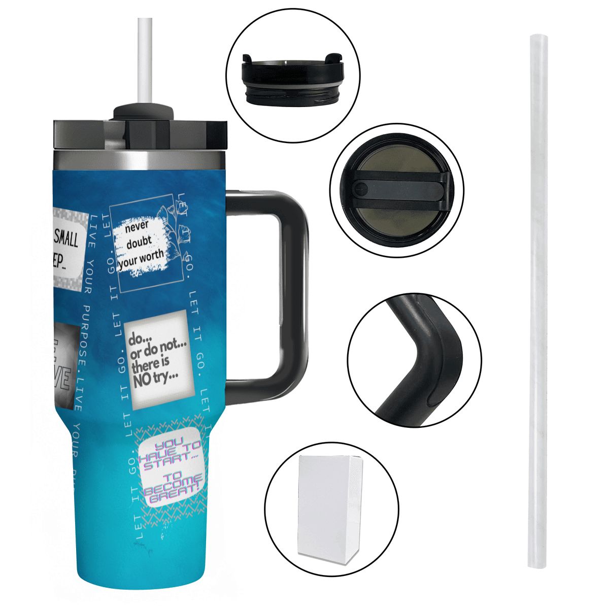 40oz Tumbler with Handle and Straw (Made in USA)