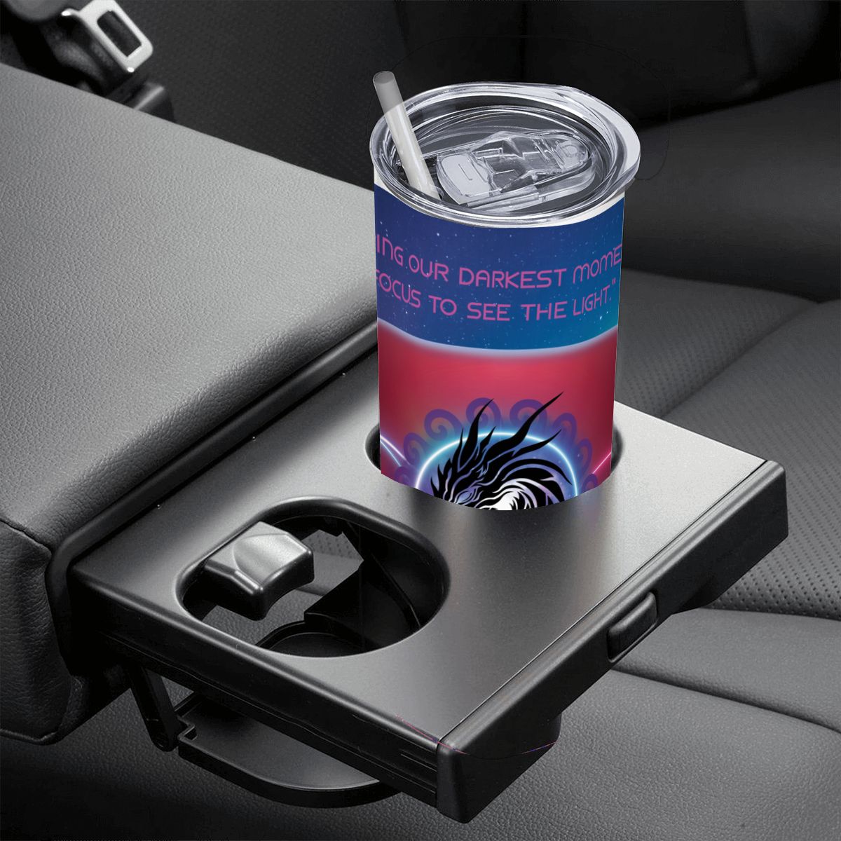 20oz Straight Stainless Steel Tumbler with Straw（Made in USA)
