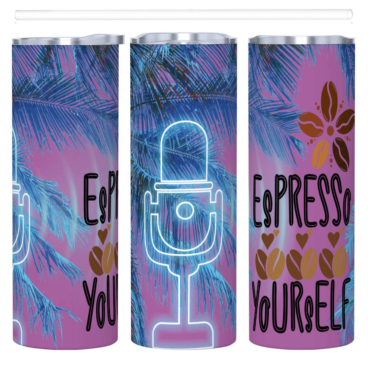 20oz Straight Stainless Steel Tumbler with Straw（Made in USA)