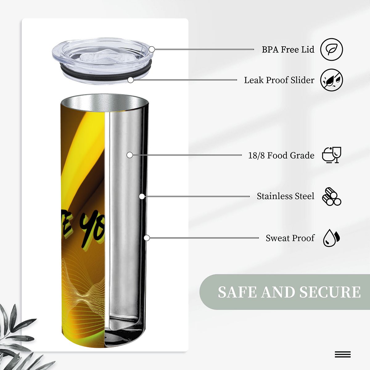 20oz Straight Stainless Steel Tumbler with Straw