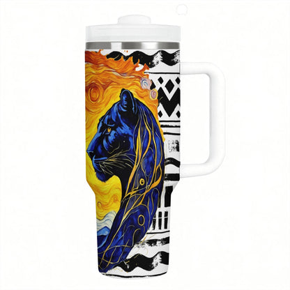 TOTEM MASCOT: JAGUAR: 40oz Tumbler with Handle and Straw