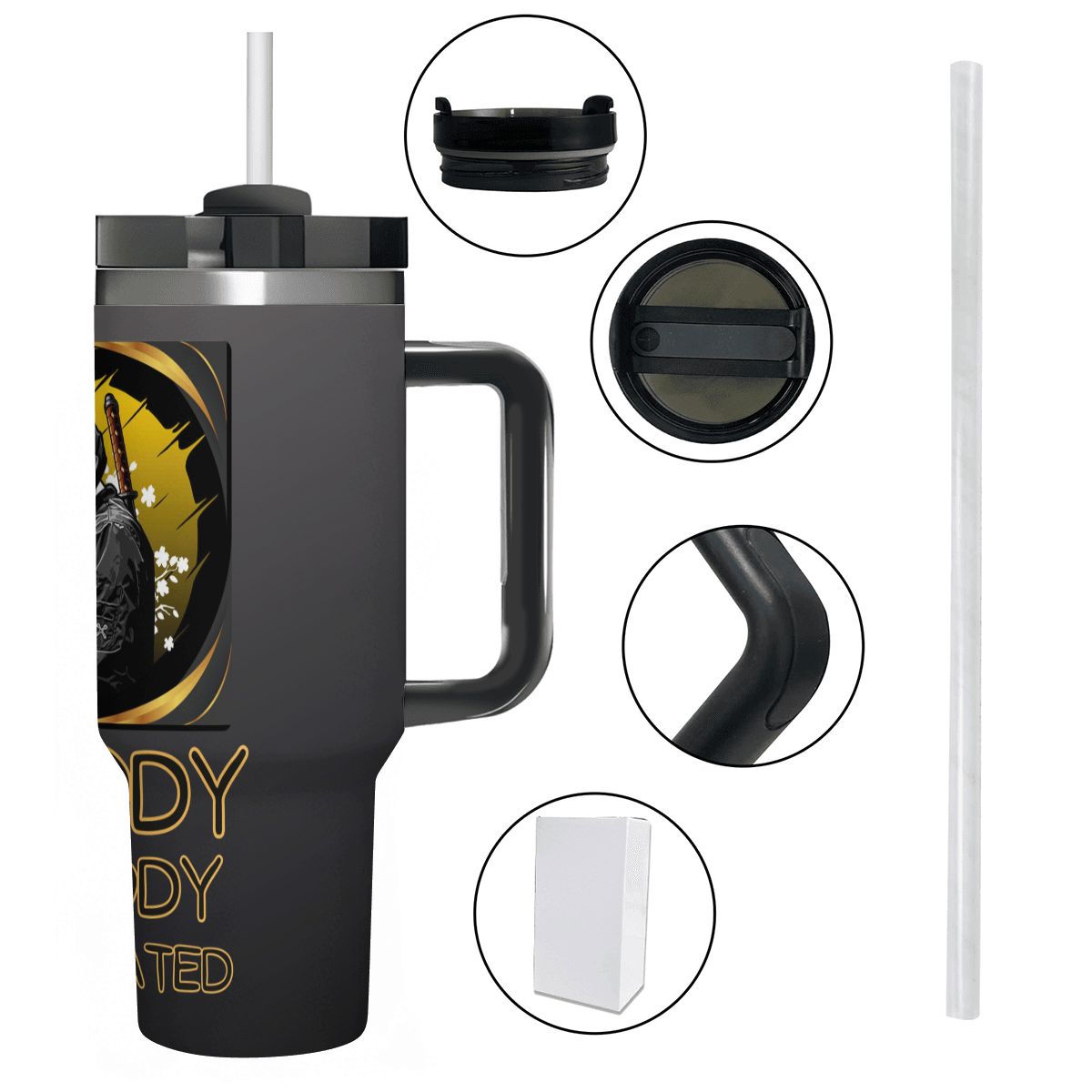 40oz Tumbler with Handle and Straw (Made in USA)