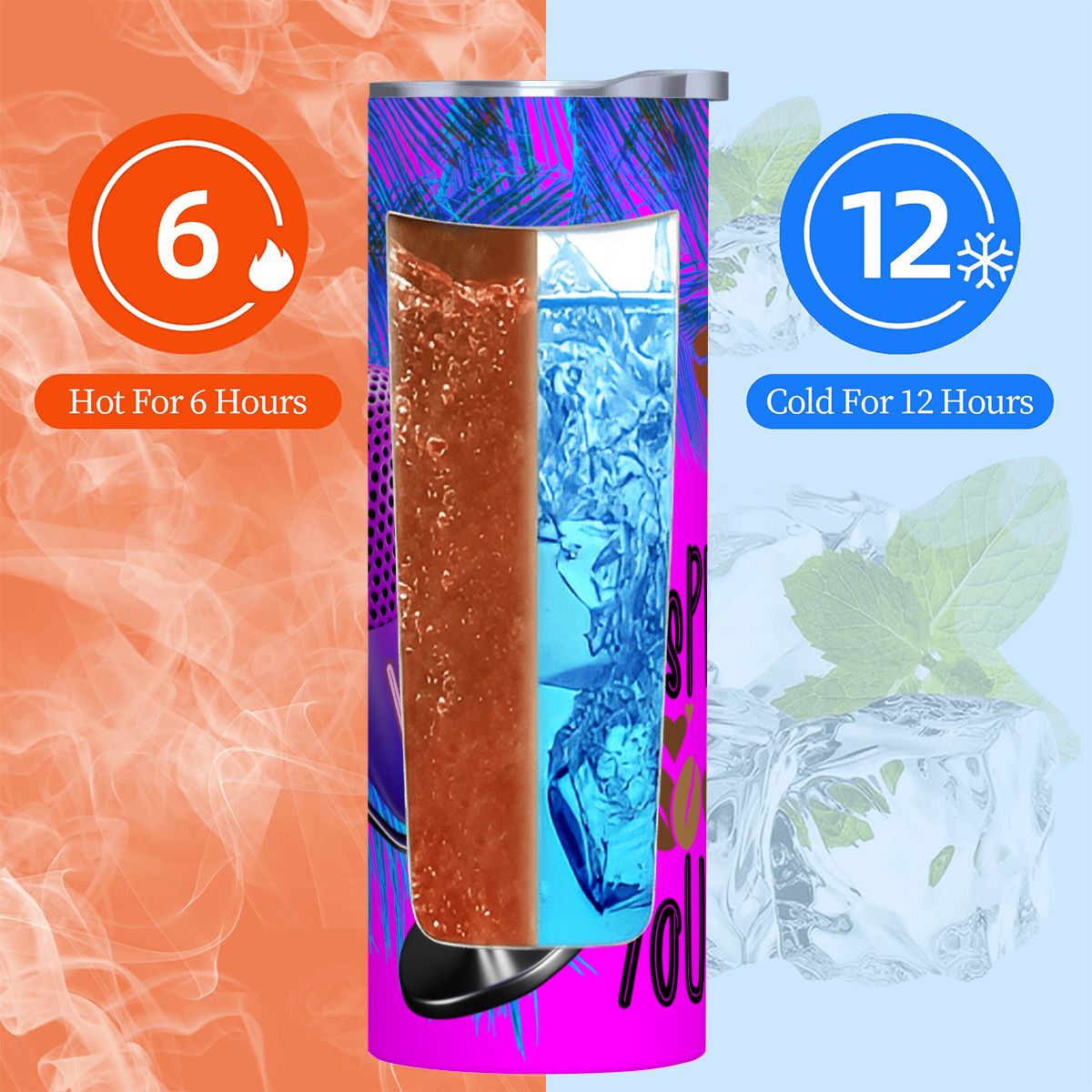 20oz Straight Stainless Steel Tumbler with Straw