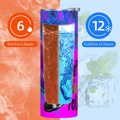 20oz Straight Stainless Steel Tumbler with Straw