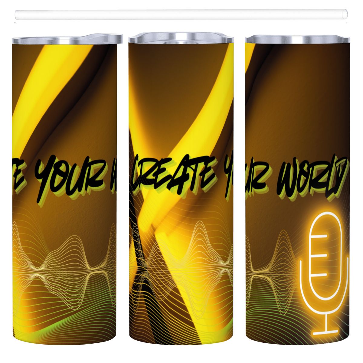 20oz Straight Stainless Steel Tumbler with Straw